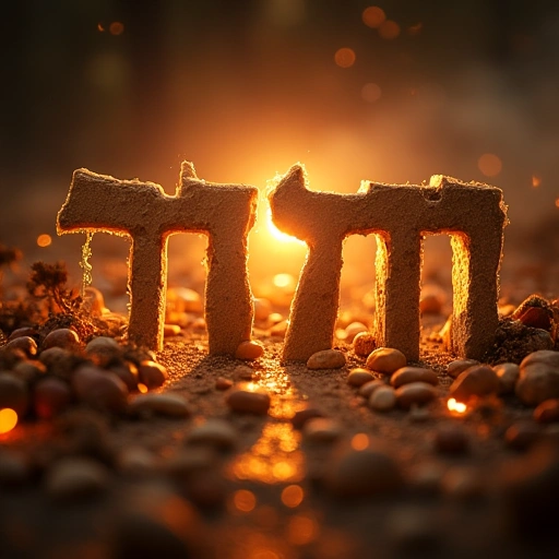 Sacred Hebrew letters with spiritual glow