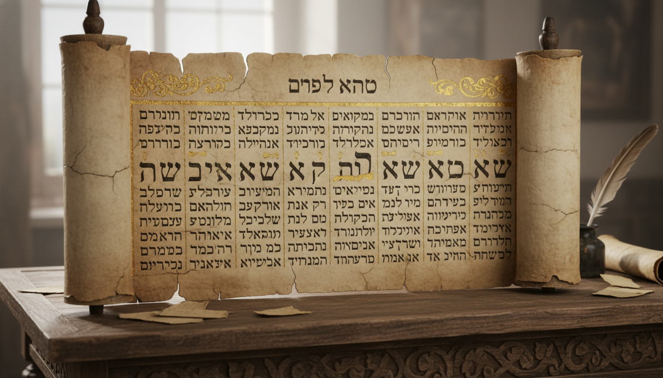 Ancient Hebrew text representing Psalm 145