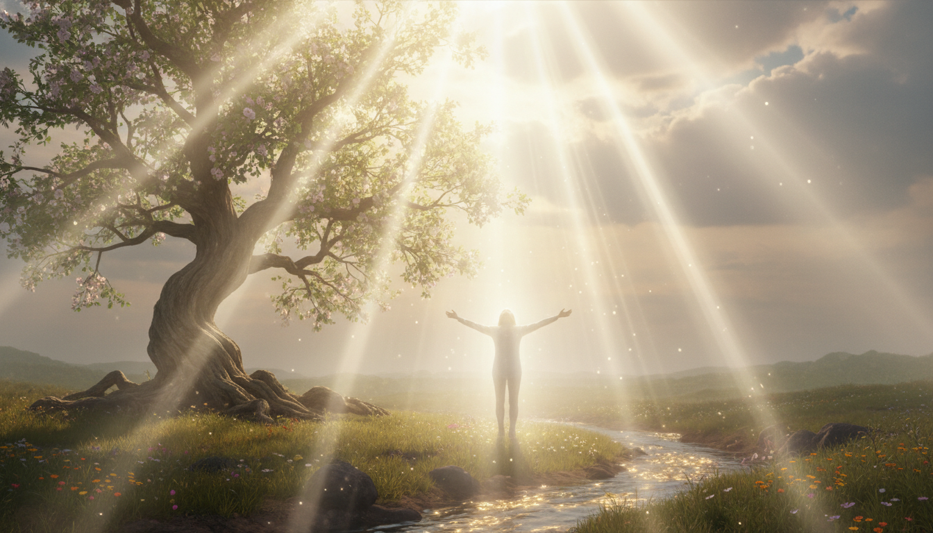 Light rays symbolizing divine blessing